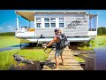 24hr house boat offgrid challenge blown engine