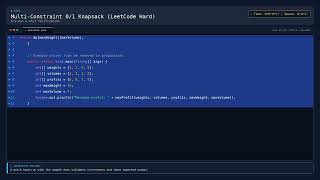 [Coding] Multi‑Constraint 0/1 Knapsack (LeetCode Hard) — Java DSA Prep