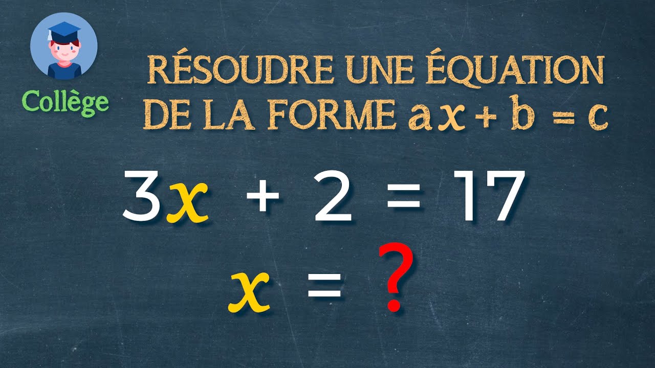 Résoudre une équation de la forme ax + b = c - Collège - Petits Savants