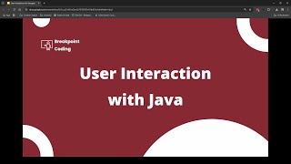 User Interaction with Java