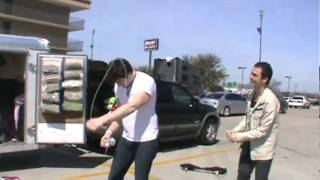 Kenny and Andy get sprayed with Silly String