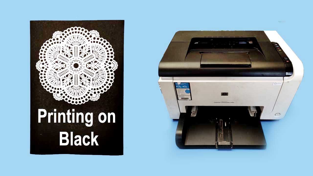 Pacific Spiller skak Renovering How to print on Black Paper with white ink - using laserjet Printer -  YouTube