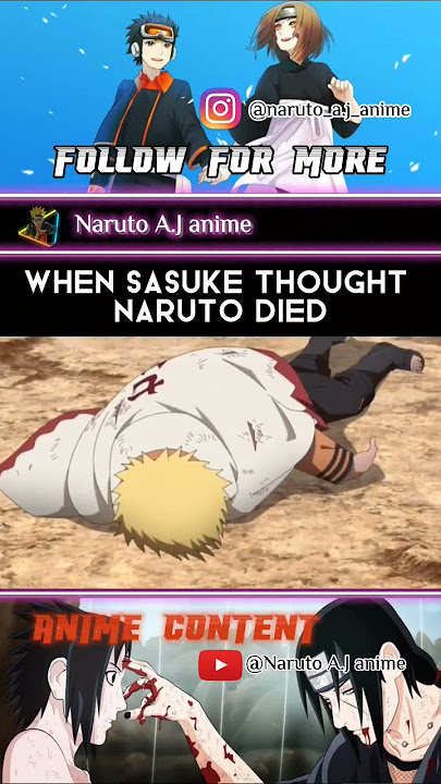 When Sasuke thought Naruto died.#shorts #naruto #sasuke