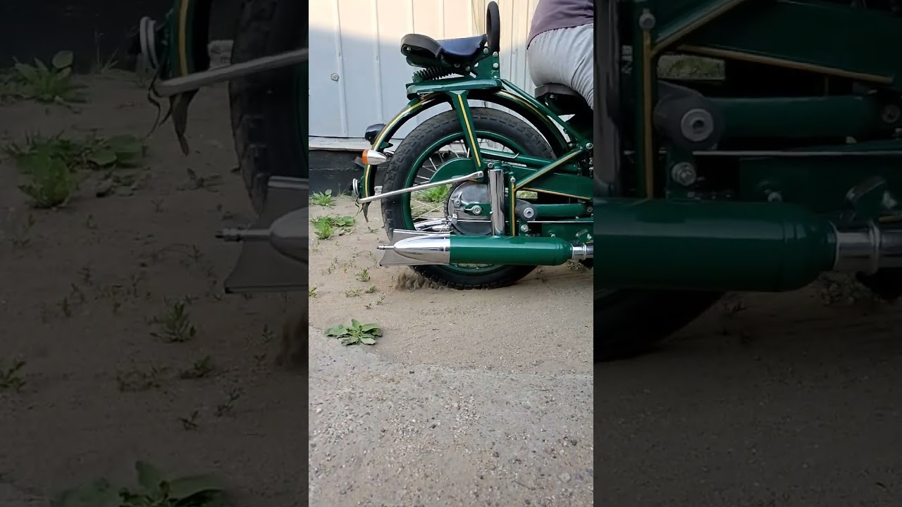 ИЖ-49 в замедленном видео. звук выхлопа забавный 