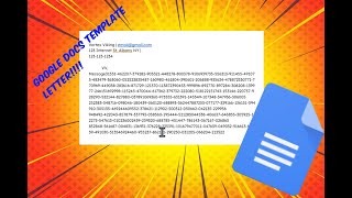 HOW TO MAKE LETTER TEMPLATE IN GOOGLE DOCS