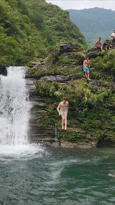 Diving to explore beautiful waterfalls with Kalik #travel #waterfall