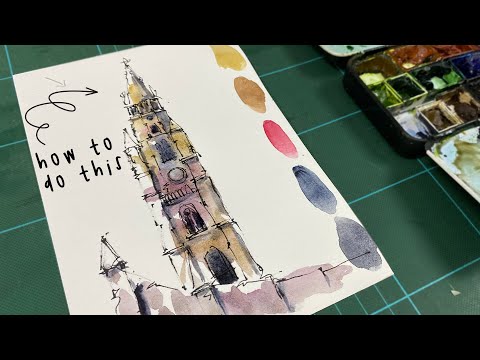 EASY Quick & Loose Watercolour Technique (perfect for travel sketching)!