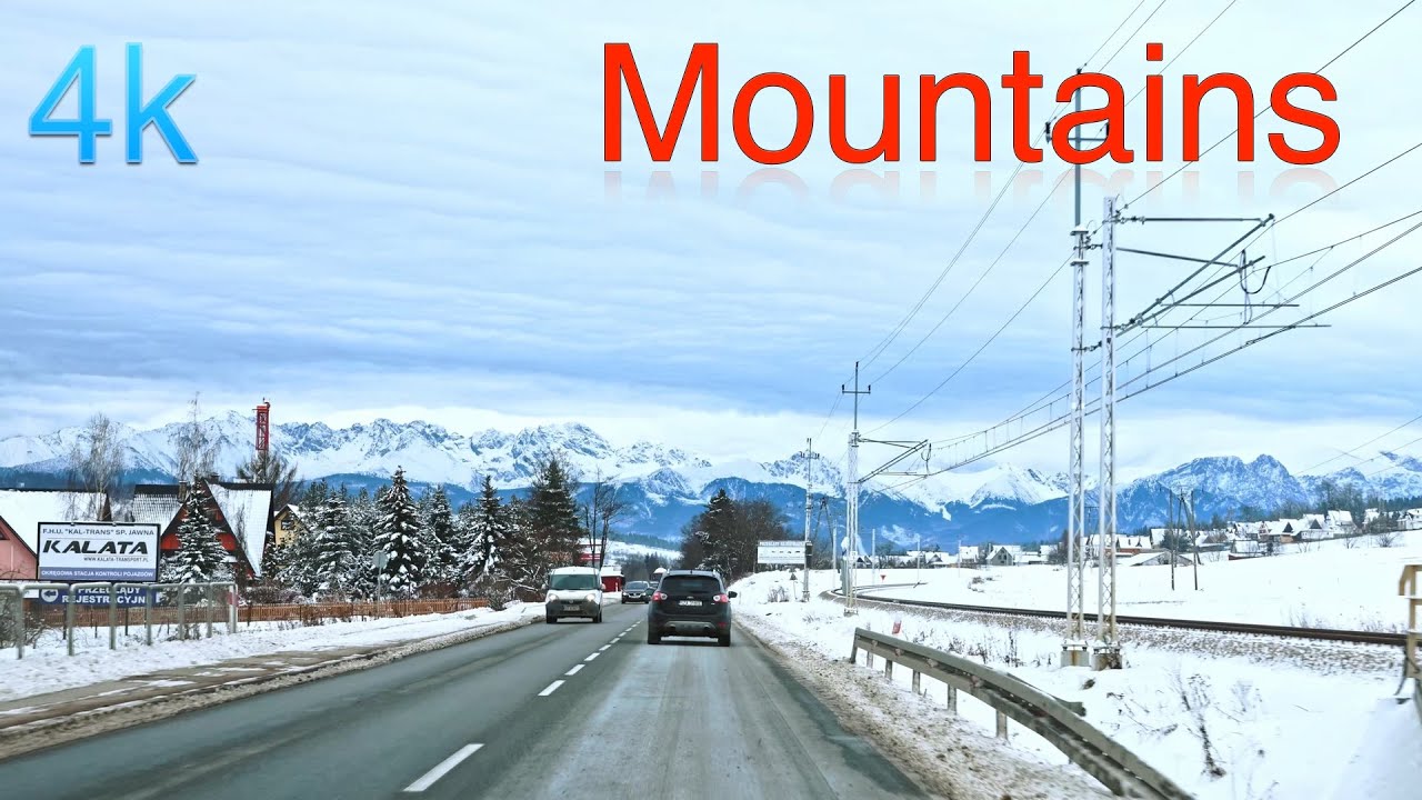 4k Driving to the Tatra mountains. Europe PL