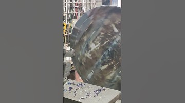 Cutting large iron plates on a lathe machine