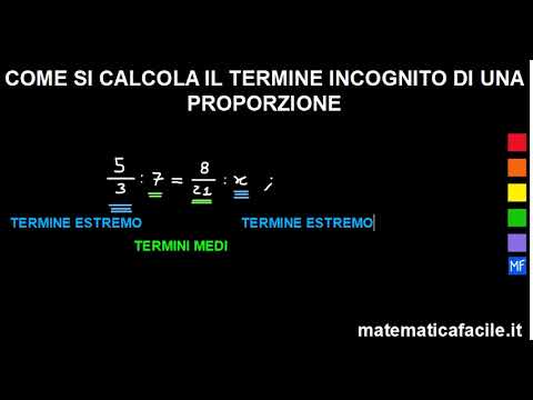 Come si calcola il termine incognito di una proporzione con frazioni - 3