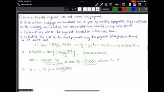 Mortgage - Calculate payment size and final payment