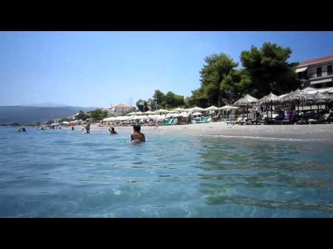 At the beach in Paralio Astros, Greece [HD video]