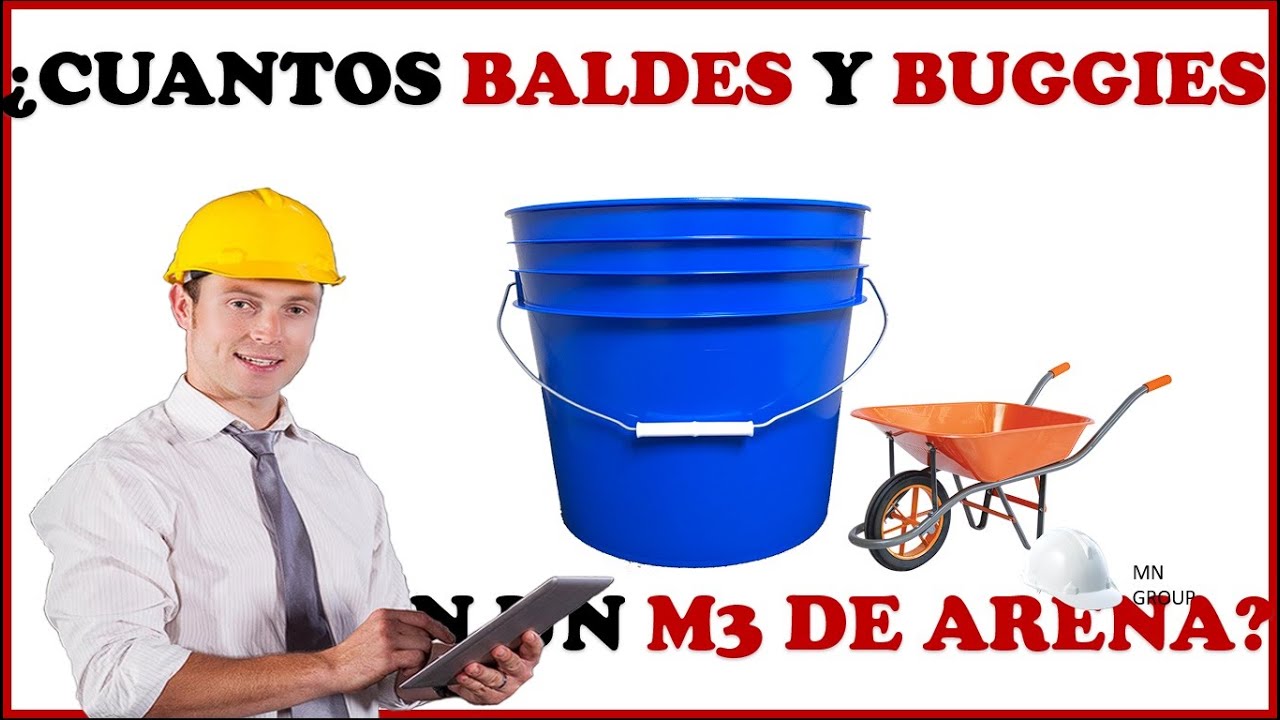 Cómo calcular cuantos baldes entran en un 1 M3 de arena - YouTube