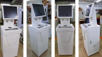 Product Demo : Interactive Kiosk 21.5" with Metallic Keyboard, UPS, RFID reader & Touchscreen