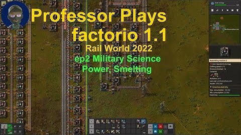 factorio Rail World 2022 ep2 Military Science, Power, Smelting