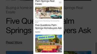 Palm Springs home buyer questions and answers #palmspringsrealestate #palmspringsrealtor
