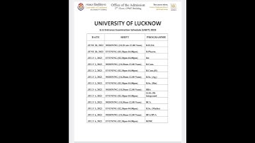 Lucknow university Ug entrance exam schedule 2023 || Entrance 2023 || #shorts