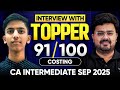 91 Marks in Costing 😱 | CA Inter Topper Om Agarwal Shares His Study Secrets Ft. CA Aditya Sharma