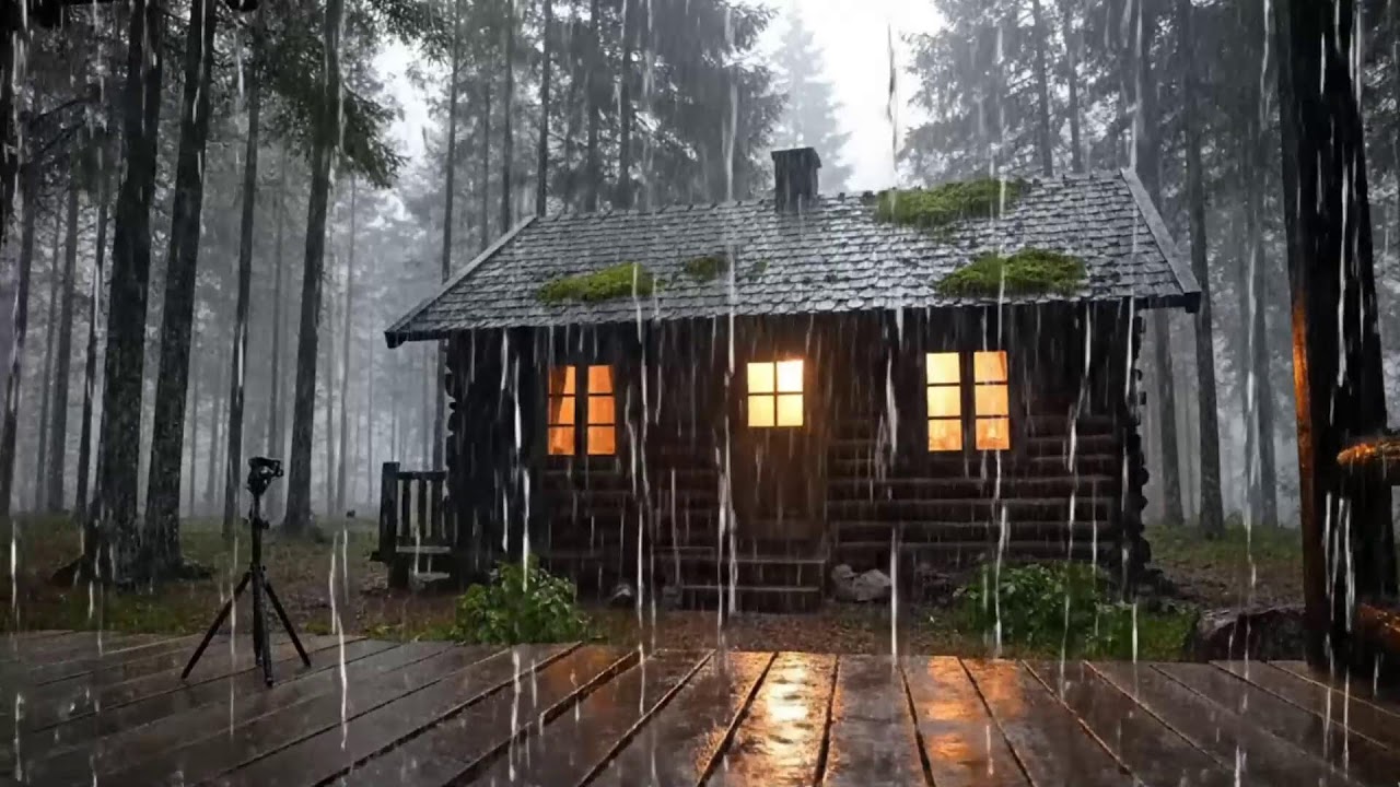 Heavy Rain and Thunderstorm 8 Hours Black Screen