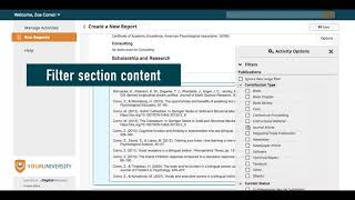 Customize Your CV with Activity Insight