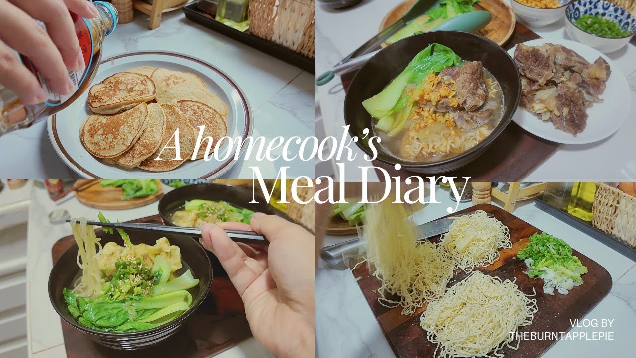 what i cook 🍜 quick & easy noodle soups, Filipino beef mami, wonton noodle soup, oat pancakes