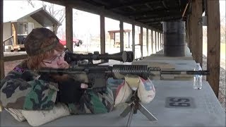 AR15, Trying Remington UMC .223 55 gr FMJ ammo at 100 yards.