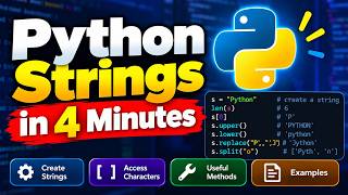 Python Strings Explained in 4 Minutes  | Python for Beginners