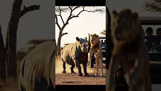 The reason Lions do not go near Rinos #short #wildlife