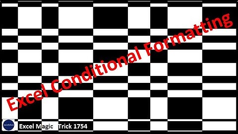 Excel Conditional Formatting for a Chess Board or Checkerboard. Excel Magic Trick 1754