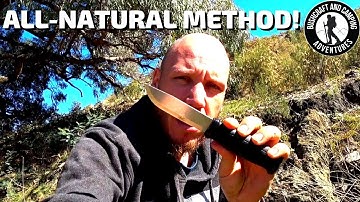 Removing knife rust EASILY in the wild || How to clean a rusty knife in nature