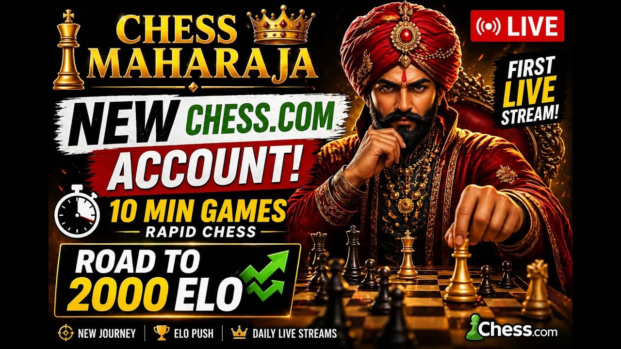 Chess Maharaja Live ♟️ New Chess.com Account | Road to 2000 Elo 🔥 - YouTube