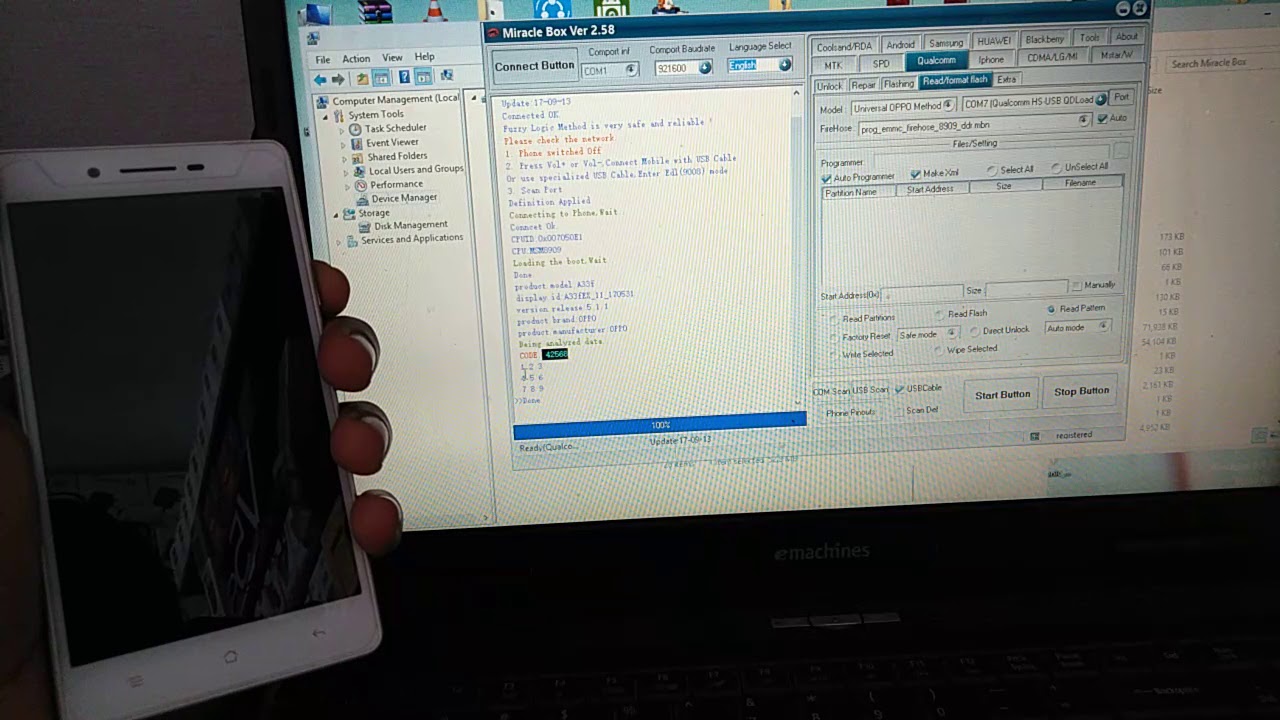 Oppo a33f pattern read 
by miracle cracked v2.58