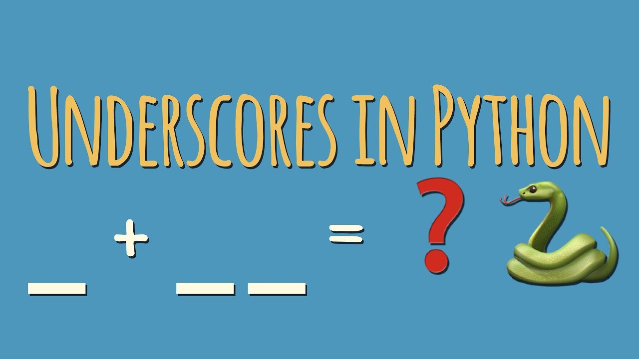 What'S The Meaning Of Underscores (_  __) In Python Variable Names?