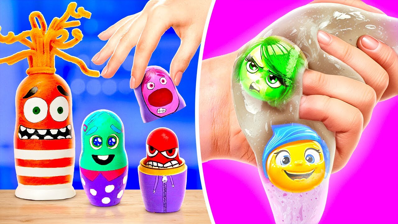Inside Out 2 Slime 🤩🔥 *Best Inside Out 2 Crafts And DIY Paper Fidgets*