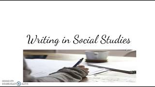 Disciplinary Literacy: Writing