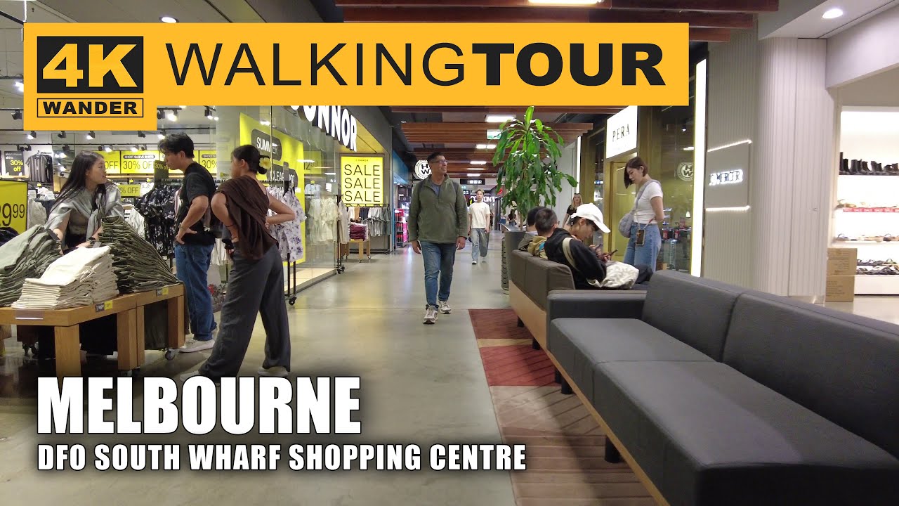 DFO South Wharf Shopping Centre Walking Tour in Melbourne, Australia (4K 60fps)