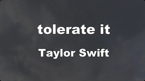 Karaoke♬ tolerate it - Taylor Swift 【No Guide Melody】 Instrumental