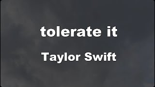 Karaoke♬ tolerate it - Taylor Swift 【No Guide Melody】 Instrumental Resimi