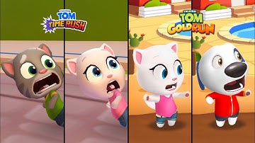Talking Tom Time Rush Vs Talking Tom Gold Run - Tom Vs 2x Angela Vs Hank Gameplay Android iOS
