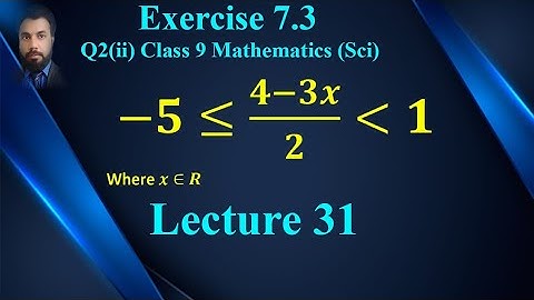 31-  Exercise 7.3 Q2(ii) Linear Equation and Linear Inequalities| Class 9 Mathematics (Sci)