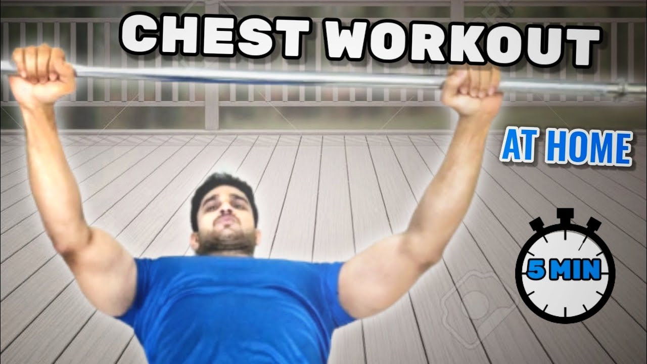 5 Min Barbell Chest Workout At Home Without Bench And Rack Barbell Chest workout At Home Ep