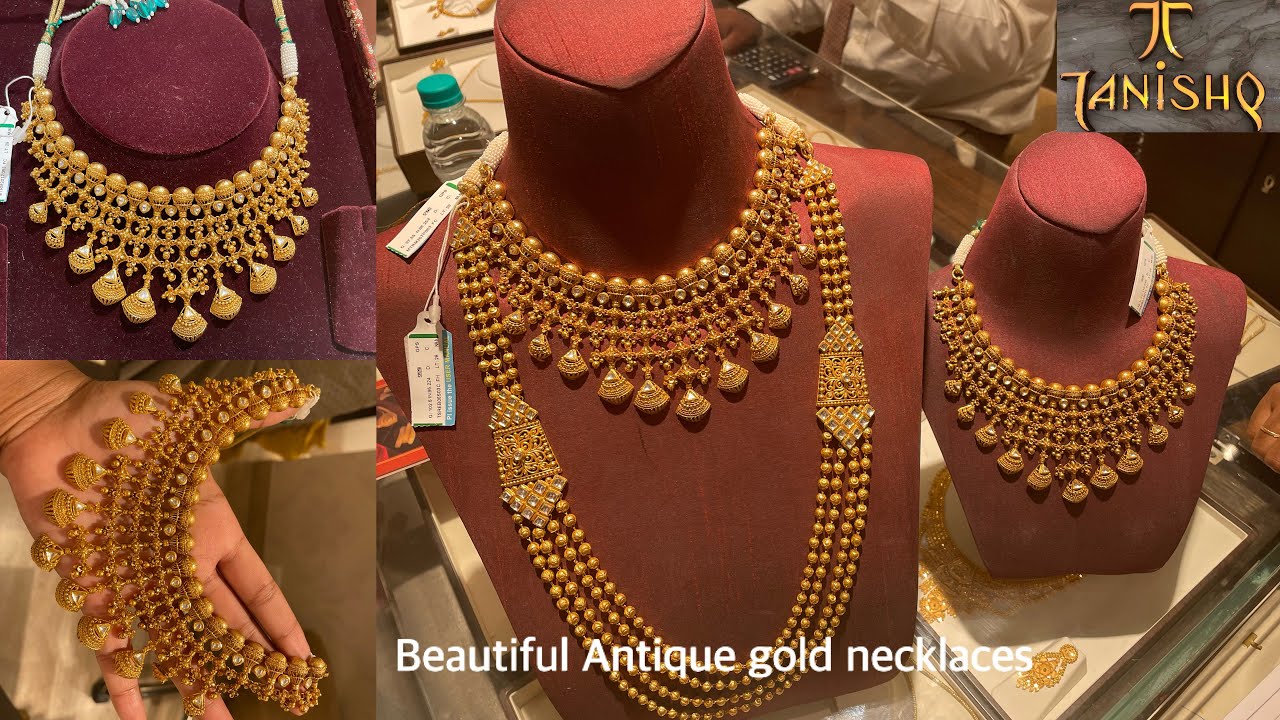Antique Gold Tone Bridal Collection Long Temple Necklace - MIDNIK