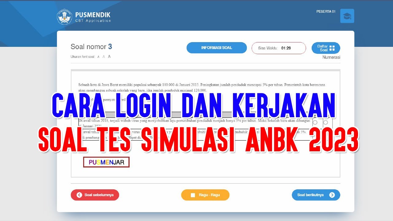 CARA LOGIN DAN KERJAKAN SOAL TES ANBK 2023