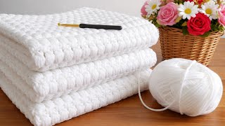 WOW! This Crochet Blanket is ONLY 2 ROW 🤯 Super Easy & Textured Stitch