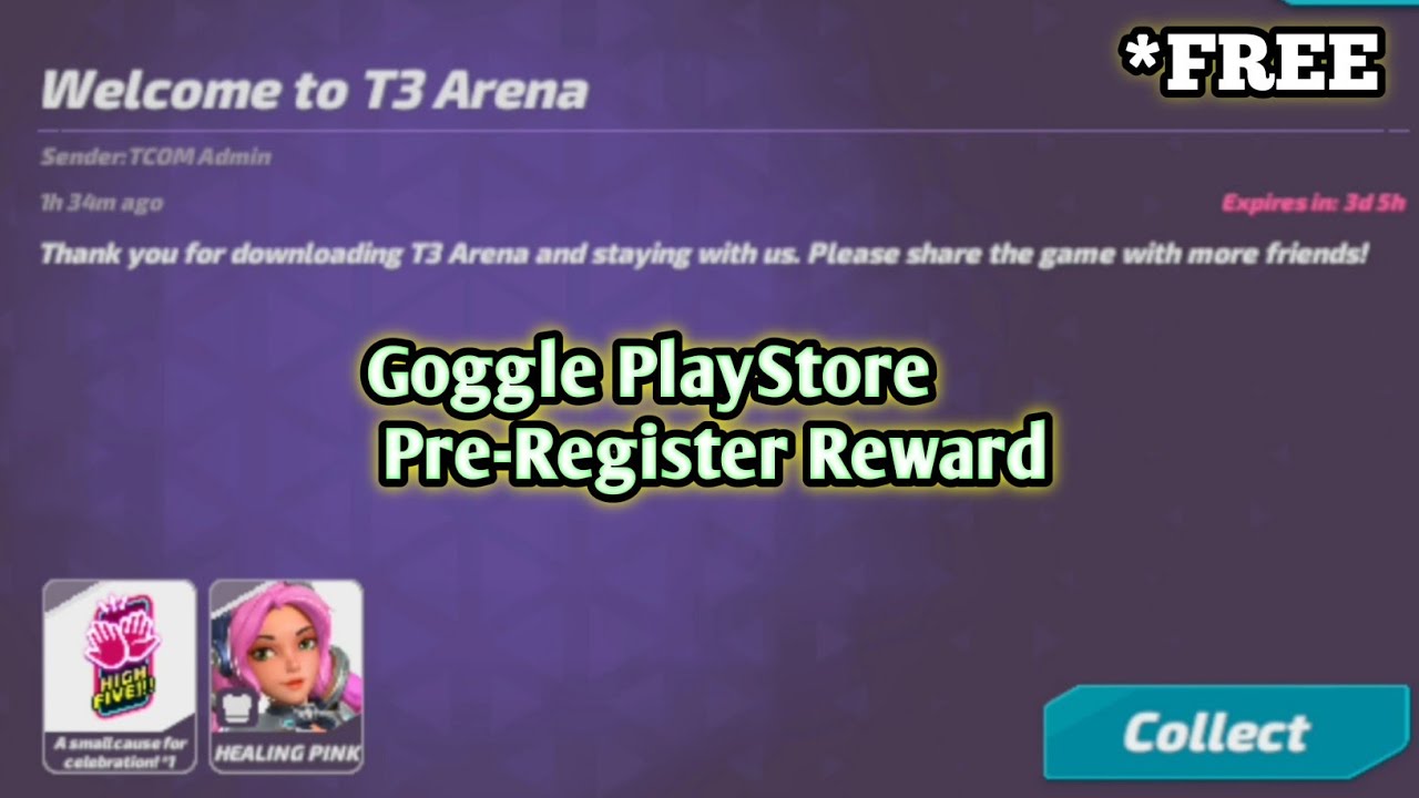 T3 Arena *Free Mythic Skin Google PlayStore Pre-Register Rewards