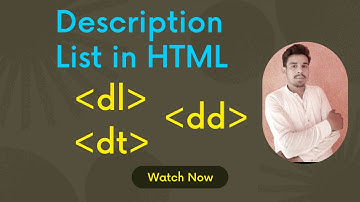 Dl, dt & dd tags - html 5 tutorial in hindi/Urdu | HTML Description List