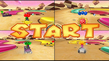Mario Kart Double Dash!!: Balloon Battle: Cookie Land 4 player Netplay 60fps