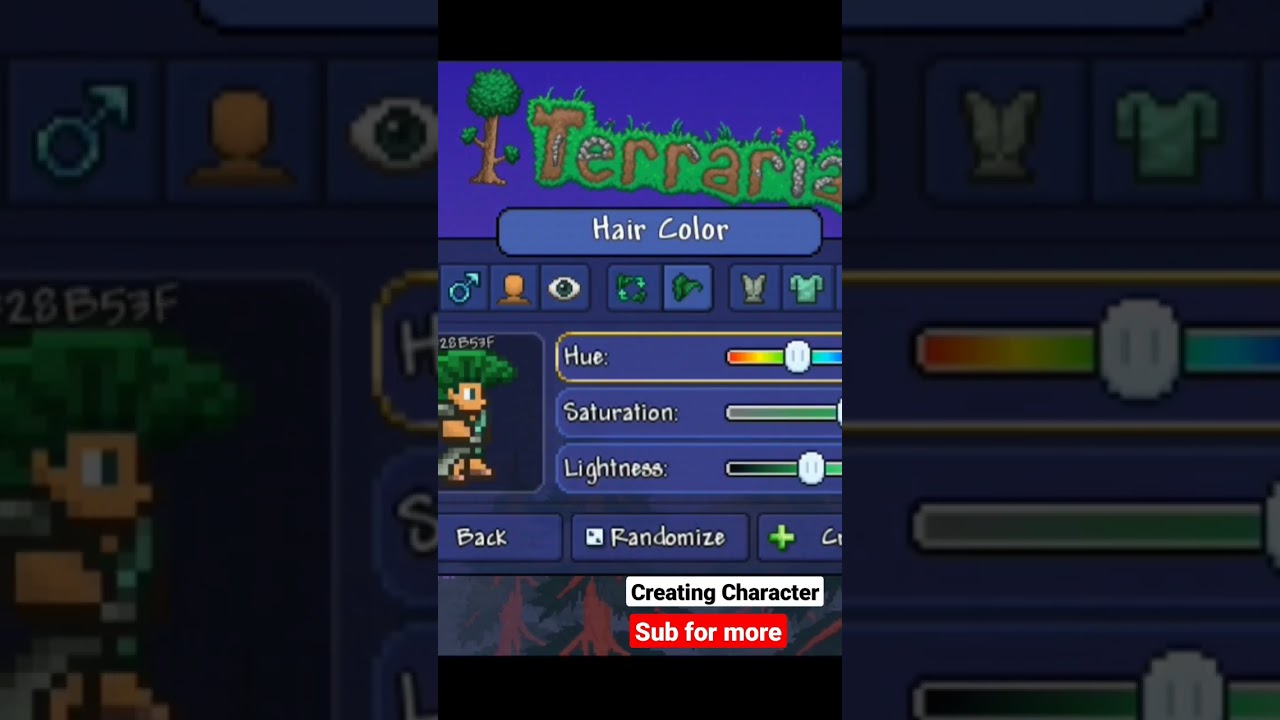 Creating Terraria Character for Journey mode🌴