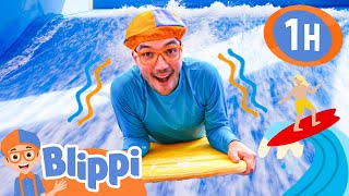 Blippi's Waterpark Surf Adventure | Blippi - Sports & Games Cartoons for Kids