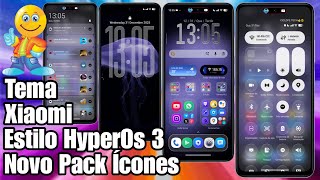 Novo Tema Xiaomi Estilo HyperOs 3 Ícones e Control Center Liquid Glass @CiclopeTech
